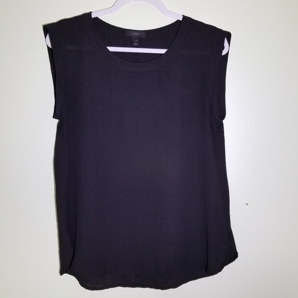 J. Crew | Black Semi Sheer Top Size 6
